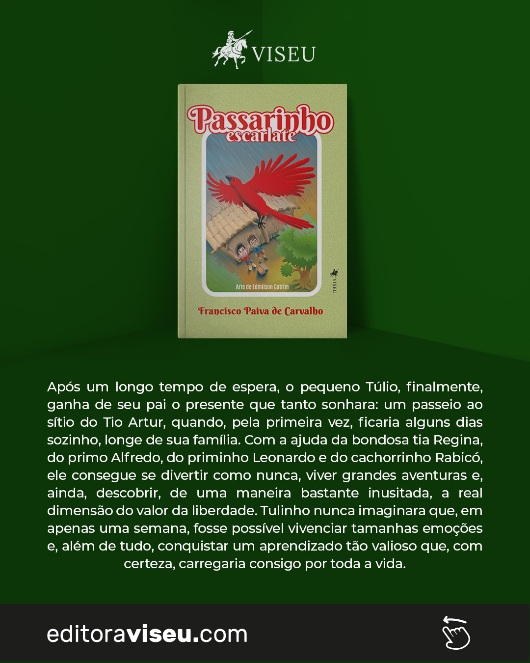 Livro infantil Passarinho escarlate